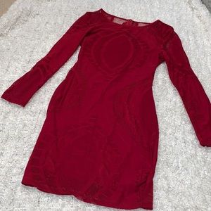 Beautiful burgundy bodycon lace dress🌹🔥